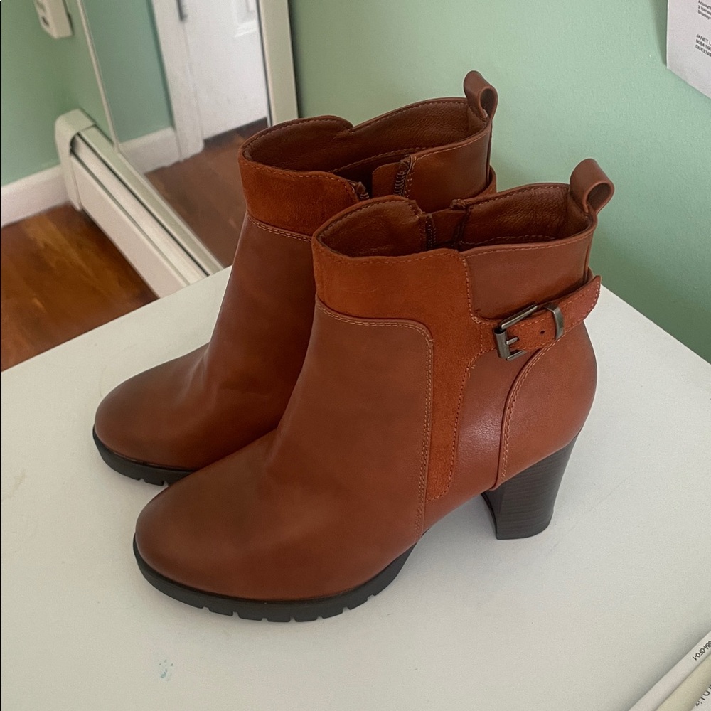 Brown Heeled Ankle Boots